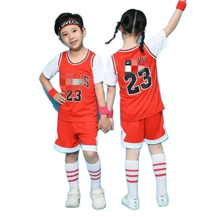 Maglia da basket per bambini personalizzata traspirante uniforme da basket per bambini abbigliamento da allenamento per la scuola primaria Set camicia da basket per ragazzi