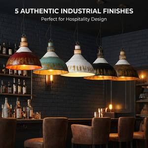 41cm Hand-Painted Retro Industrial Iron Pendant <strong>Light</strong> Designer Series for Cafe Bar Restaurant Interior Decor - Product Image 3