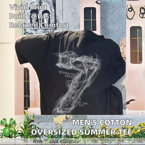 Camiseta de Verano para Hombre, 100% Algodón Jersey, Estilo Americano Moderno, Anti-Pilling, 220g, Manga Corta, Corte Holgado - Product Image 2