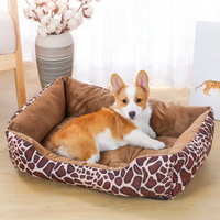 Lit pour animaux de compagnie lavable en coton, motif dessin animé, pour intérieur, OEM ODM, portable, doux et relaxant, pour chat et chien