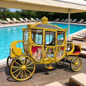 Carruaje de Caballos Iluminado para Navidad, Carruaje de Caballos para Bodas, Carruaje de Caballos Real de Lujo, Carruaje de Caballos de 4 Ruedas en Venta - Product Image 4