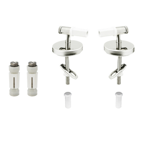 Charnière réglable avec extension traversante en acier inoxydable chromé pour sièges de toilettes, largeur 10 cm, hauteur 12 cm - Product Image 1