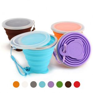 Mini Taza de Café Plegable de Silicona Portátil de 270 ml (9 oz) para Exteriores, con Cordón y Tapa Retráctil, Taza de Viaje para Té y Café - Product Image 2