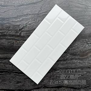Azulejos <span class=keywords><strong>de</strong></span> pared <span class=keywords><strong>de</strong></span> cerámica pulida <span class=keywords><strong>de</strong></span> 300x600mm con brillo moderno, azulejos <span class=keywords><strong>de</strong></span> alta acristalamiento, azulejos convexos a cuadros verdes <span class=keywords><strong>de</strong></span> piedra, cocina y baño - Product Image 4