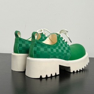 Nuevos Zapatos Derby Verdes para Hombre, para Exteriores, con Suela Gruesa de 6 cm de Altura, Adecuados para Uso Formal en la Oficina, Hechos de Cuero - Product Image 5