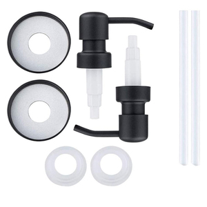 Siyah gümüş cam turşu kavanozu kapağı losyon pompalı dağıtıcı paslanmaz çelik sıvı sabunluk pompası için kapaklı cam turşu kavanozu - Product Image 2