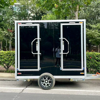 Remorque sanitaire mobile de luxe autonome à 2 postes avec toilettes en porcelaine et réservoir d'eau
