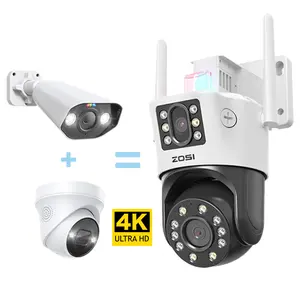 2024 New Intelligent Bullet and Dome Linkage Two Sided PTZ Camera Dual Lens 4K 360 smart WiFi New CCTV Camera