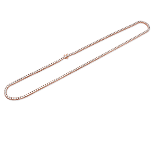 14K Rose Gold 3mm Lab Grown CVD Diamond Tennis Chain 18 Inch Hip Hop Unisex Fine Jewelry Daily Wear <b>Necklace</b> - Product Image 2
