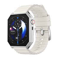 Fitcloud Pro Reloj inteligente para hombre Pantalla TFT de 1,95 pulgadas Banda de acero inoxidable BT Call Fitness Tracker Correas dobles Cargador inalámbrico