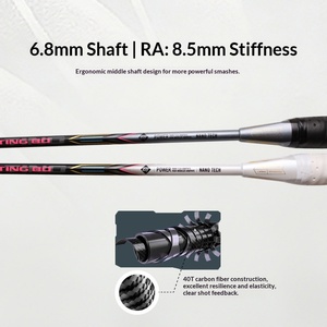 Raquette de badminton Thunder 80, entièrement en fibre de carbone, haute tension, type offensif puissant, 5U ultra-légère, raquette individuelle avancée <span class=keywords><strong>pour</strong></span> - Product Image 5
