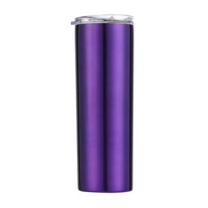 Gobelet droit de 20 oz en acier inoxydable à double paroi isolé sous vide, vierge pour sublimation, avec couvercle à paille - Product Image 3