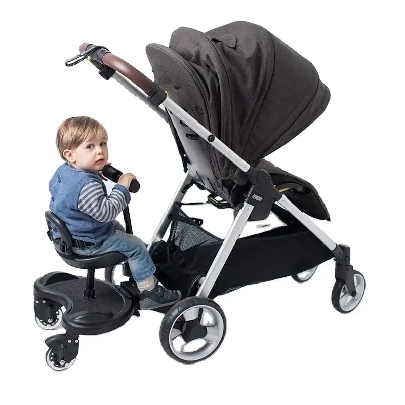 Vente chaude PP Noir Enfants Debout Buggy Board Pour Poussette double poussette double siège avec support buggy boards