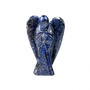 Sodalite naturelle, figurine d'ange sculptée à la main de 1 pouce, pierre de poche, cristal, pierre précieuse, Feng Shui, guérison, pierre semi-précieuse - Product Image 1