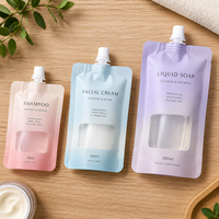 Pochettes de voyage personnalisées en plastique avec bec verseur, rechargeables, 30ml, 60ml, 100ml, pour shampoing, crème visage et liquides