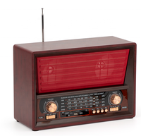 Radio rétro vintage classique Amazon pour la maison, Bluetooth, FM/AM/SW, lecteur USB et SD, style bois, couleur bleue