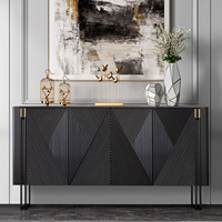 Buffet de luxe noir, meuble de rangement moderne, console pour entrée, salle à manger, salon, meubles de maison
