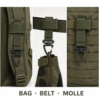 Sangle auto-agrippante à dégagement rapide avec clip pivotant à 360° pour sac à dos MOLLE, équipement extérieur en polyester triple couche