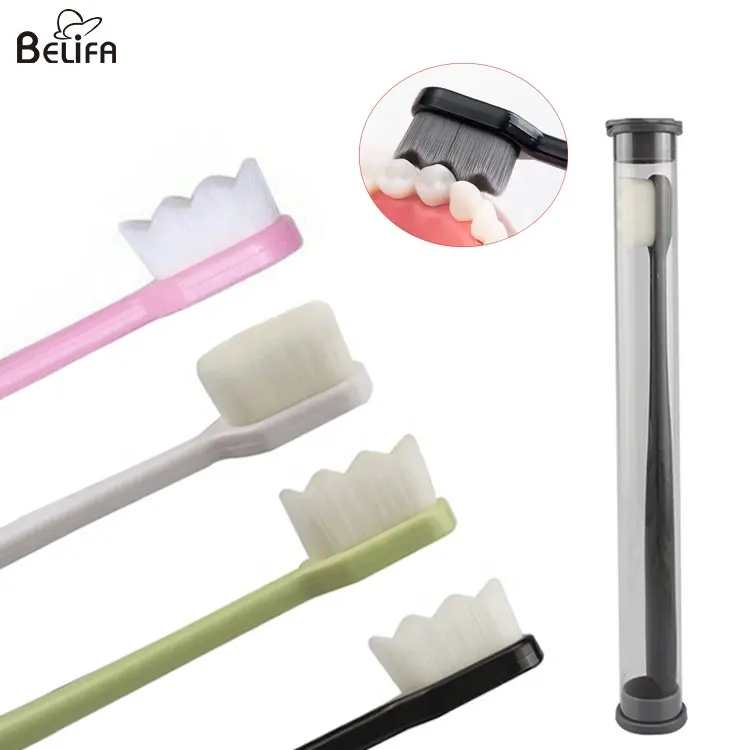 Adult tooth brush Dental Oral Care Wave Ultra Soft 10000 Hairs Travel Charcoal Nano Toothbrush for Sensitive Teeth