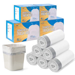 <span class=keywords><strong>Sacchi</strong></span> per la Spazzatura Bianchi con Cordoncino da 13 Galloni, Resistenti e Multiuso, con Logo Personalizzato, per Cucina e Soggiorno - Product Image 1