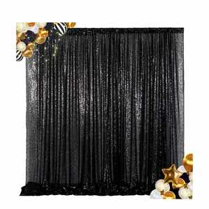 Cortinas de Terciopelo Elástico de Lujo Clásicas Personalizadas para Bodas, 5x12 pies, Color Negro, Entrega Rápida - Product Image 1