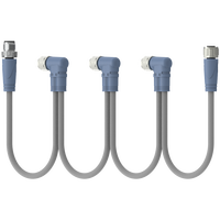 Conectores de Cadena con Blindaje de Moldeo, Contactos de Cobre con Clasificación IP67, 5 Vías, Hembra M12, Antivibración para NEMA 2000