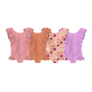 <span class=keywords><strong>Ropa</strong></span> de baño con estampado de flores <span class=keywords><strong>para</strong></span> niñas, bañador con volantes de Color sólido, gran oferta - Product Image 1
