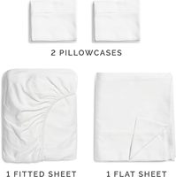 100% ensemble de draps en coton égyptien certifié 800 fils de luxe satin armure coton reine roi taille draps de lit-blanc