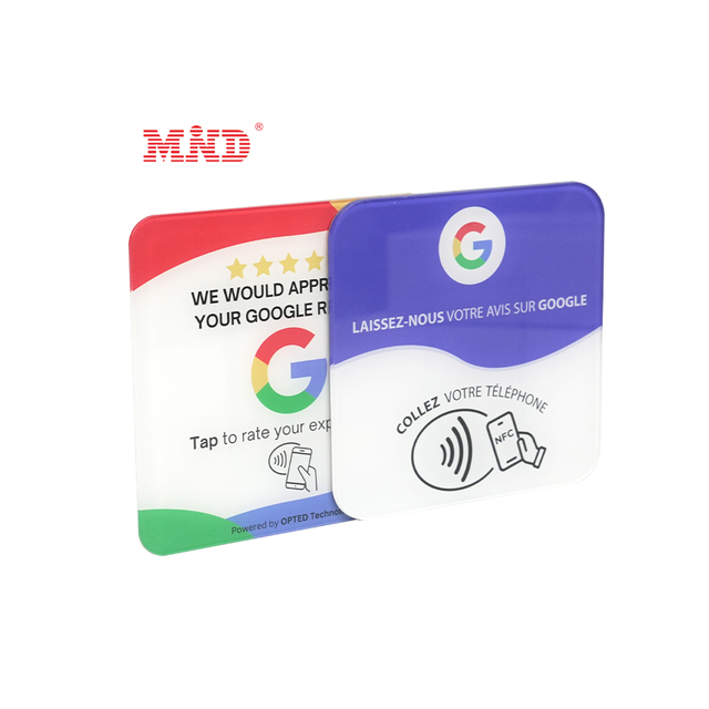 Contactless Acrylic NFC Google Review Plate Sticker NTAG 213 NTAG 215 NTAG 216 NFC Chip Adhesive Backing Card
