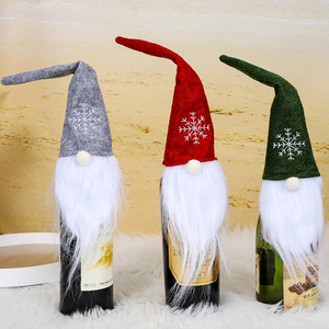 Christmas Decoration Creative Old Forester Champagne Desktop Atmosphere Decoration <b>Red</b> Wine Bottle Cover - Product Image 1