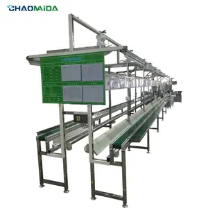 Endüstriyel çift PVC yeşil bant konveyör montaj üretim hattı hattı soket
