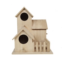Nid d'extérieur en bois mural créatif, Kit de construction de maison d'oiseau trois maisons pour oiseau