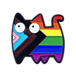 Pin insignias fabricante alfileres de esmalte de alta calidad al por mayor personalizado lindo animal de dibujos animados orgullo Arco Iris esmalte suave pin de solapa gato - Product Image 4