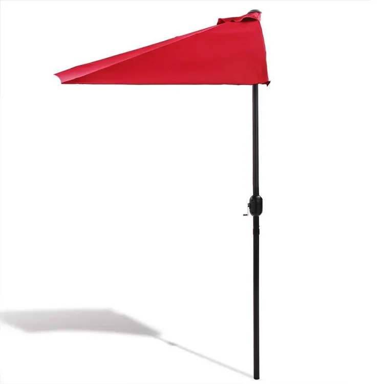 Guarda-chuva meia de aço de 9 pés com manivela (tan, vermelho, verde, azul)