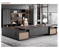 Usine de meubles de bureau de Foshan, design moderne haut de gamme, bureau en forme de L pour directeur, PDG, patron, bureau de direction, bureaux de luxe