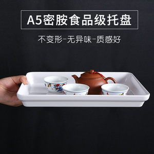 Bandeja Rectangular de Melamina Blanca para Servir Alimentos, Contenedor Profundo Irrompible para Uso en Hoteles - Product Image 4