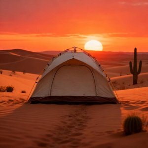 Tente de camping familiale imperméable pour 1 à 4 personnes, facile à installer, double couche, avec protection UV et deux portes - Product Image 3