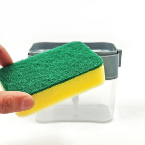 Automatic Soap Dispenser With Scouring Pad Holder Hands Free Kitchen Sink Organizer Plastic Dishwashing Accessory - Product Image 2