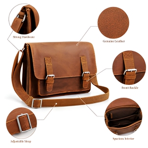 Premium <b>Real</b> <b>Leather</b> Messenger <b>Bag</b> Crossbody Shoulder Satchel Handmade for Office Work Travel Outdoor Sports Business Gift Style - Product Image 5