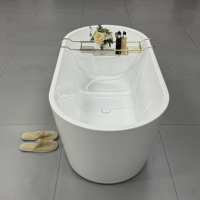 Twowinco - Bañera Moderna, Económica y Personalizada, de Acrílico Blanco, Independiente, para Interiores