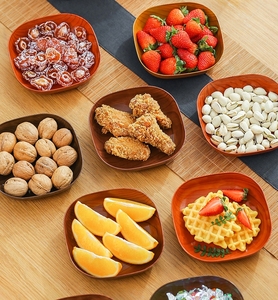 Popolare Vassoio Quadrato in Melamina Stile Cinese con Effetto Legno per Snack, Frutta Secca e Dolci - Product Image 6