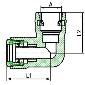 Airship-903 <b>Quick</b> <b>Connector</b> 20mm Plastic Fast Plug Automotive Hose Fitting Elbow Type - Product Image 2
