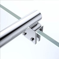 Panneaux muraux de douche Écran de douche Verre trempé Verre de sécurité Rectangle ABS Design clair moderne avec barre de support réglable