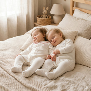 Pigiama Intero Personalizzato in Viscosa di Bambù Organico 40S Bianco per Neonata, Tutina con Piedini per Bambina da <span class=keywords><strong>9</strong></span> a 12 <span class=keywords><strong>Mesi</strong></span>, Set Pigiama Tutina - Product Image 2