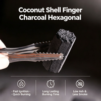 Charbon de chicha en coque de noix de coco à combustion longue durée, briquettes hexagonales, charbon à chicha du Moyen-Orient pour narguilé