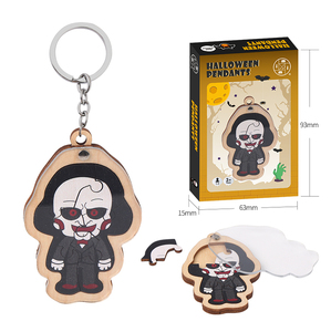 Llavero de madera con rompecabezas en miniatura de Halloween, colgante 3D con temática de <span class=keywords><strong>Beetlejuice</strong></span>, regalo para fiestas de Halloween para niños y adultos - Product Image 4