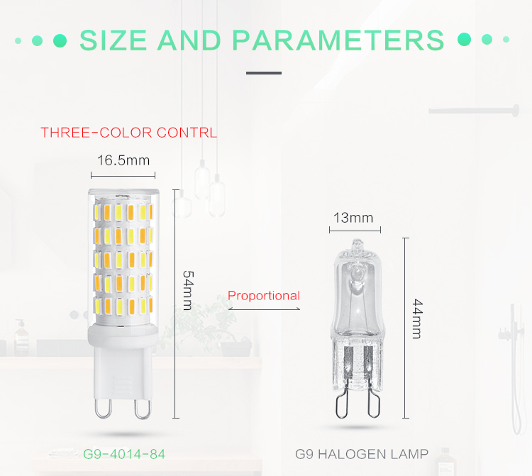 Ampoule 3W dimmable g9 led ampoule 2700k a mené la lumière g9