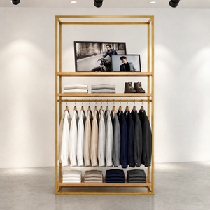 Armario expositor de ropa alto con estructura metálica negra, estantes, barra <span class=keywords><strong>para</strong></span> colgar y marco <span class=keywords><strong>para</strong></span> fotos, <span class=keywords><strong>para</strong></span> exportación - Product Image 4