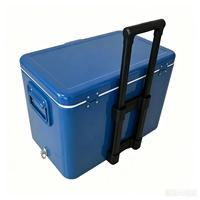 Chariot isotherme roulant personnalisé 40L/50L, glacière métallique avec roues et poignée de traction pour l'extérieur