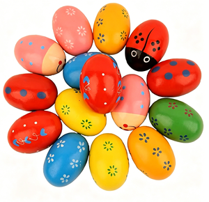 Wholesale Orff Percussion Instrument Montessori <b>Toy</b> Colorful Wood Maracas <b>Egg</b> Shakers Musical Instrument Tool <b>Toys</b> Educational - Product Image 1
